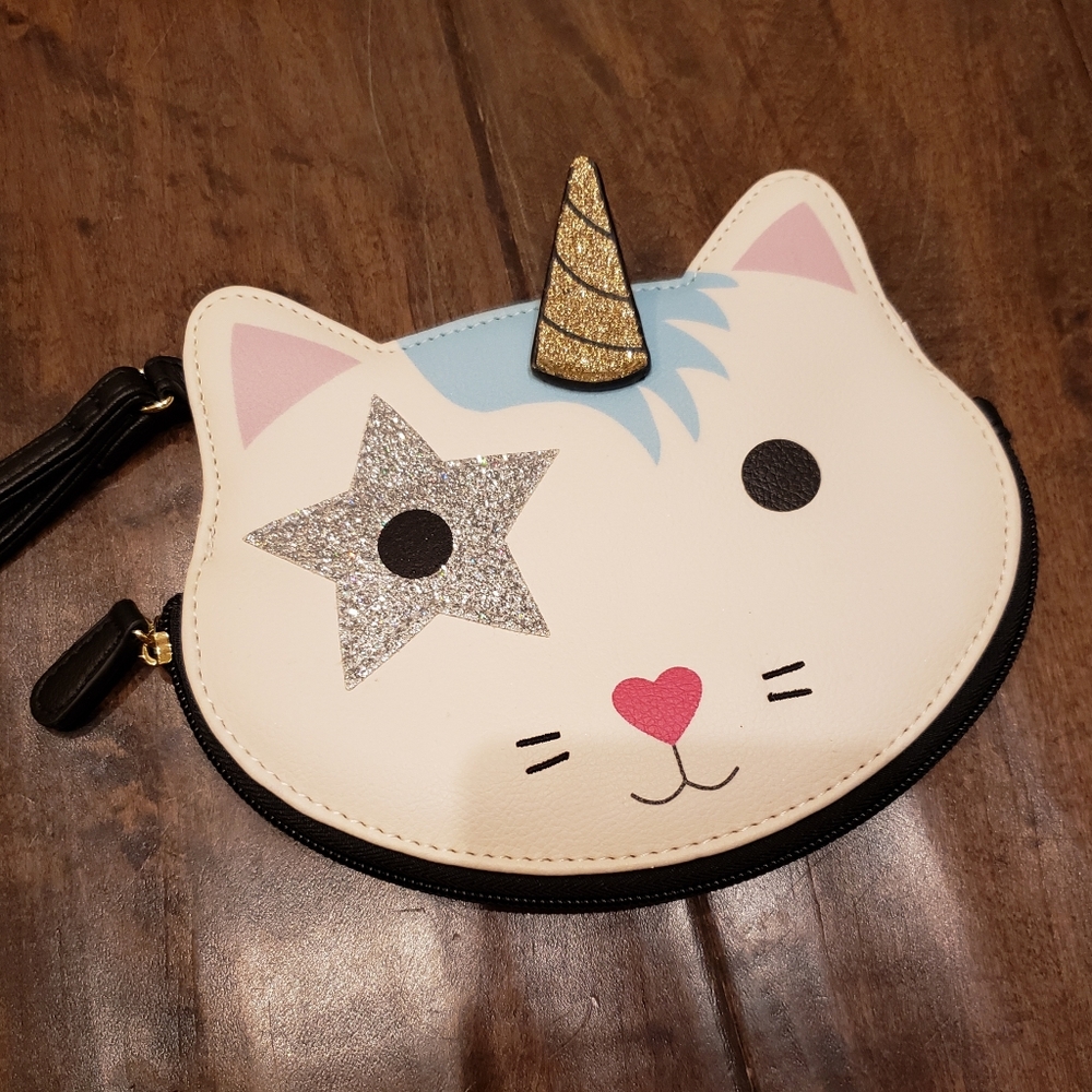 NWOT Betsey Johnson Unicorn Cat Clutch